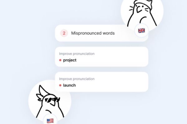 Screenshot of the Pronounce app chatbot interface used for AI-powered speaking and pronunciation practice.