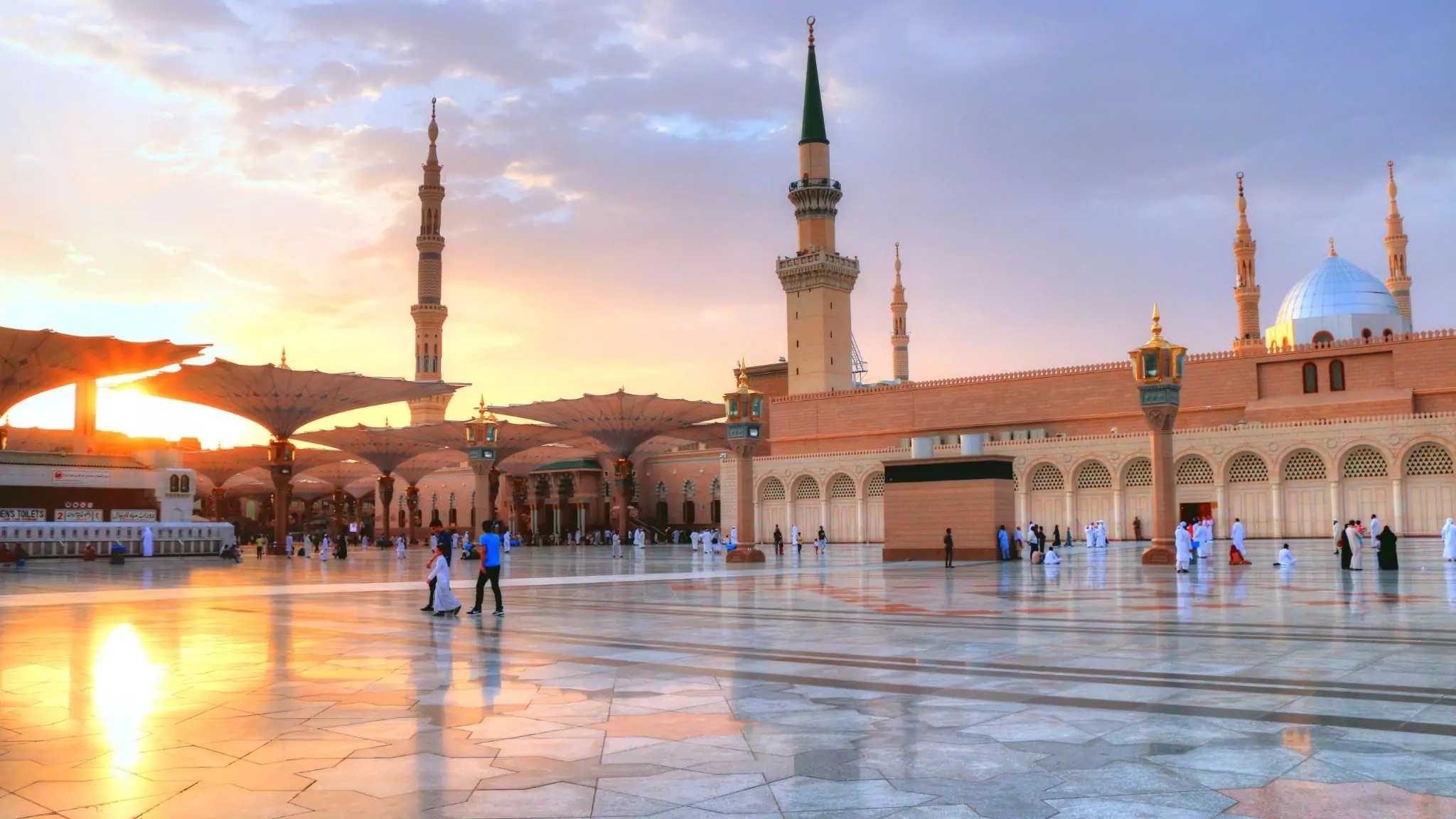 Al Masjid an Nabawi, or the Prophet's Mosque, located in Saudi Arabia.