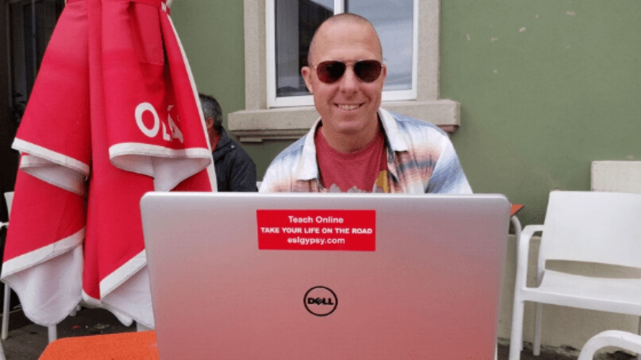 Teacher Jay during an online lesson