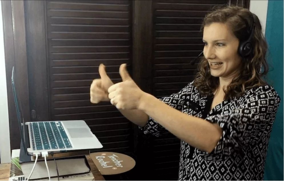 Rachel, teaching English online