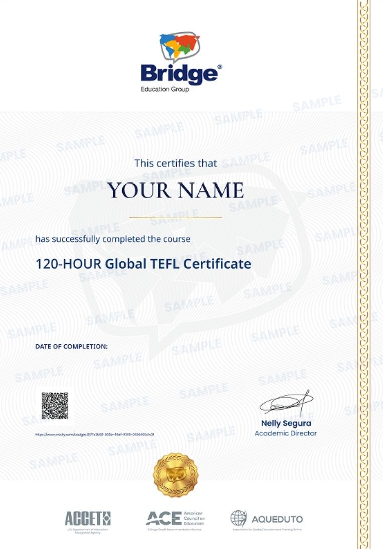 Bridge 120-Hour Global TEFL Certificate