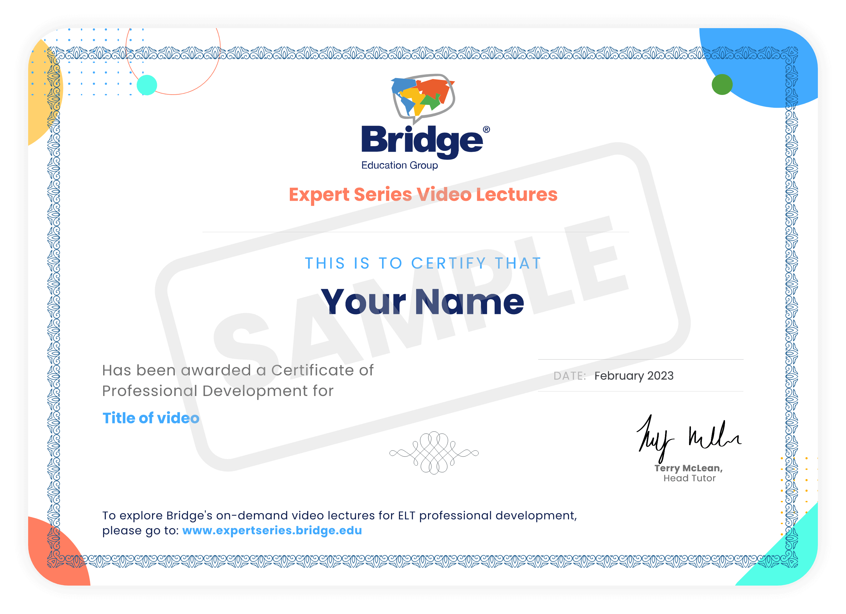 Bridge professional development certificate