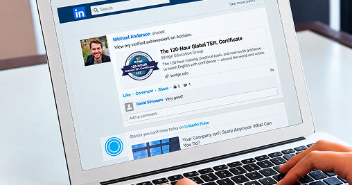 Credly digital badge shared on LinkedIn