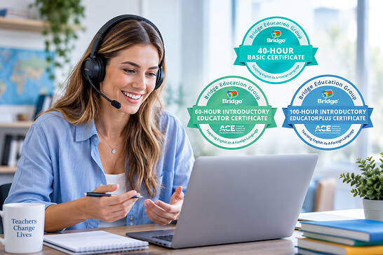 Online English teacher with Foundational certificate badges