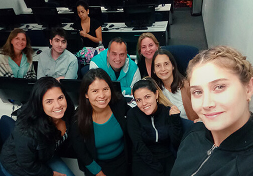 Students participating in a TEFL classroom