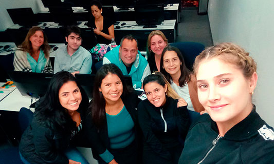 Students participating in a TEFL classroom