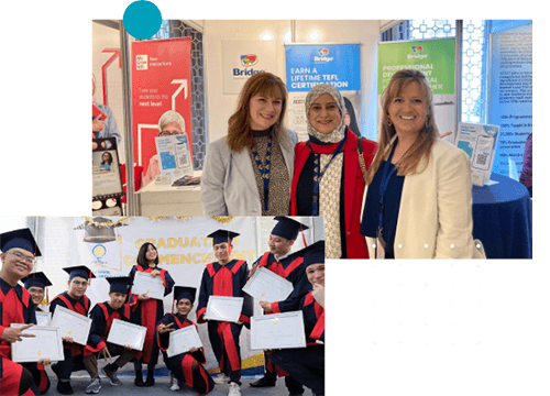 Three women at a conference | Program Graduates showing off their certificate