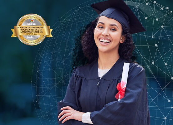 IDELT Online graduate holding a diploma