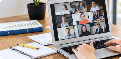 Live lecture session on laptop
