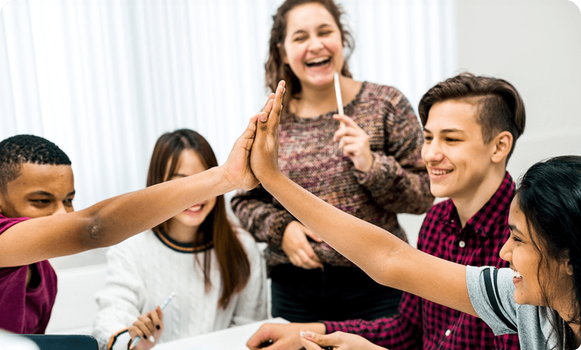 Students celebrating together